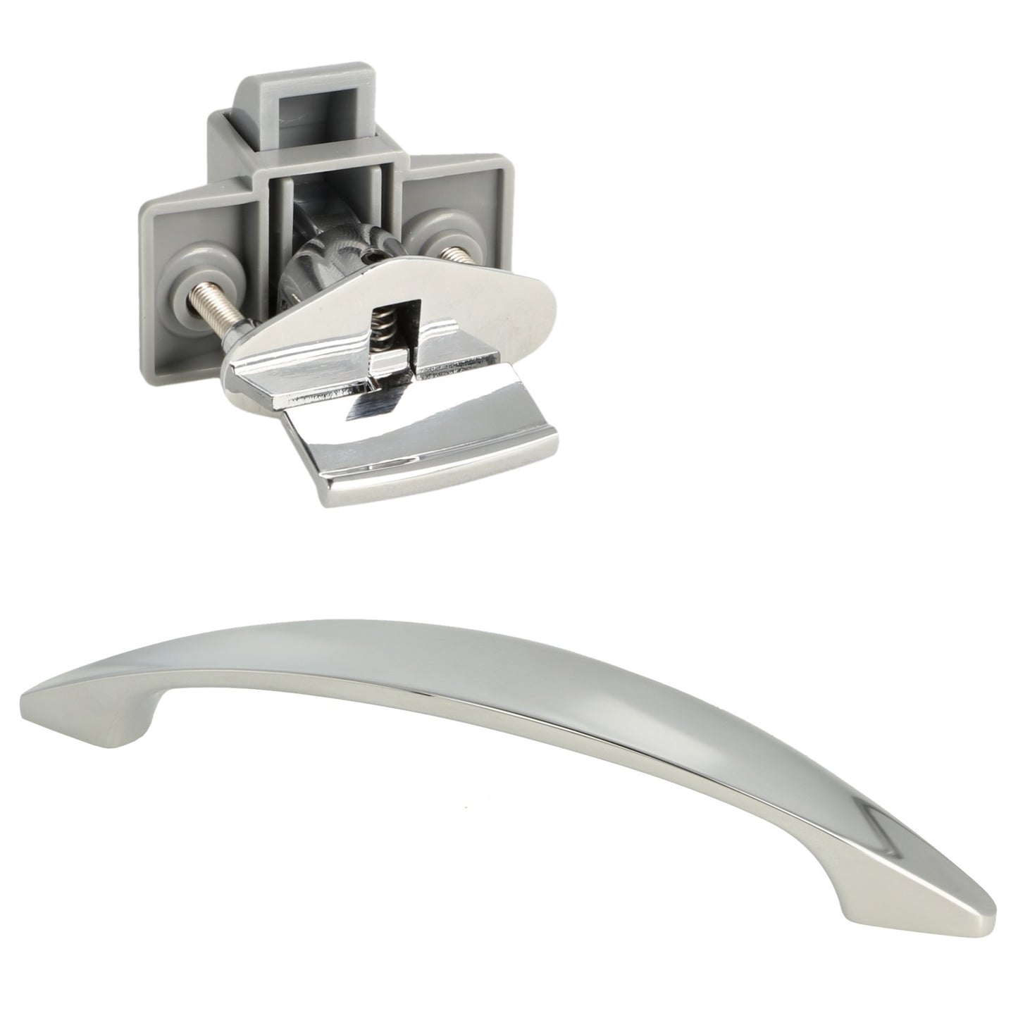 High-quality lever handle lock, made of Zamak, surface: chrome-plated, 14.03.080-0+14.03.080-5 for yachts, caravans, private jets, and caravans