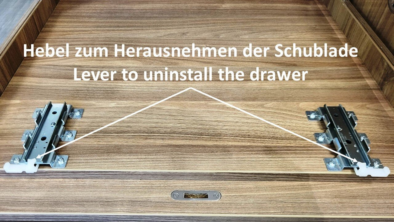 A pair of invisible under-cabinet slides, pull-out rails for the display case. Concealed drawer slides for high-end shopfitting (left and right) C203V from Sugatsune / LAMP® (Japan)