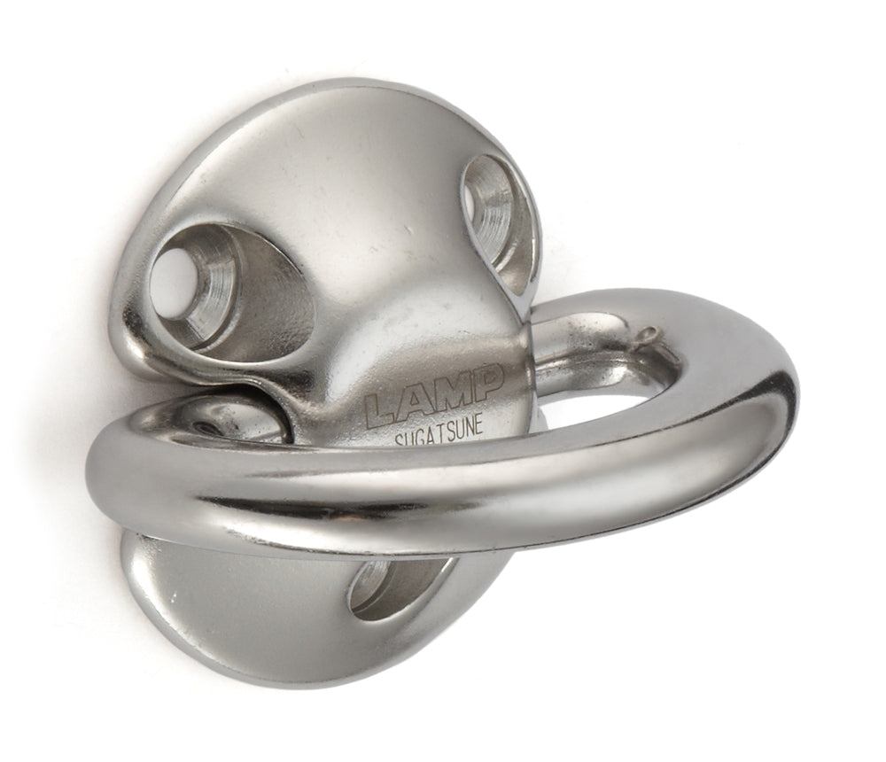 High-quality, noiseless folding padeye made of SUS316 stainless steel, 56.5 mm (2.3"), EY-R50. V4A folding padeye for shipbuilding, yachts, loop stops, outdoor use, humid environments, harsh environments, and much more, from Sugatsune / LAMP® (Japan)