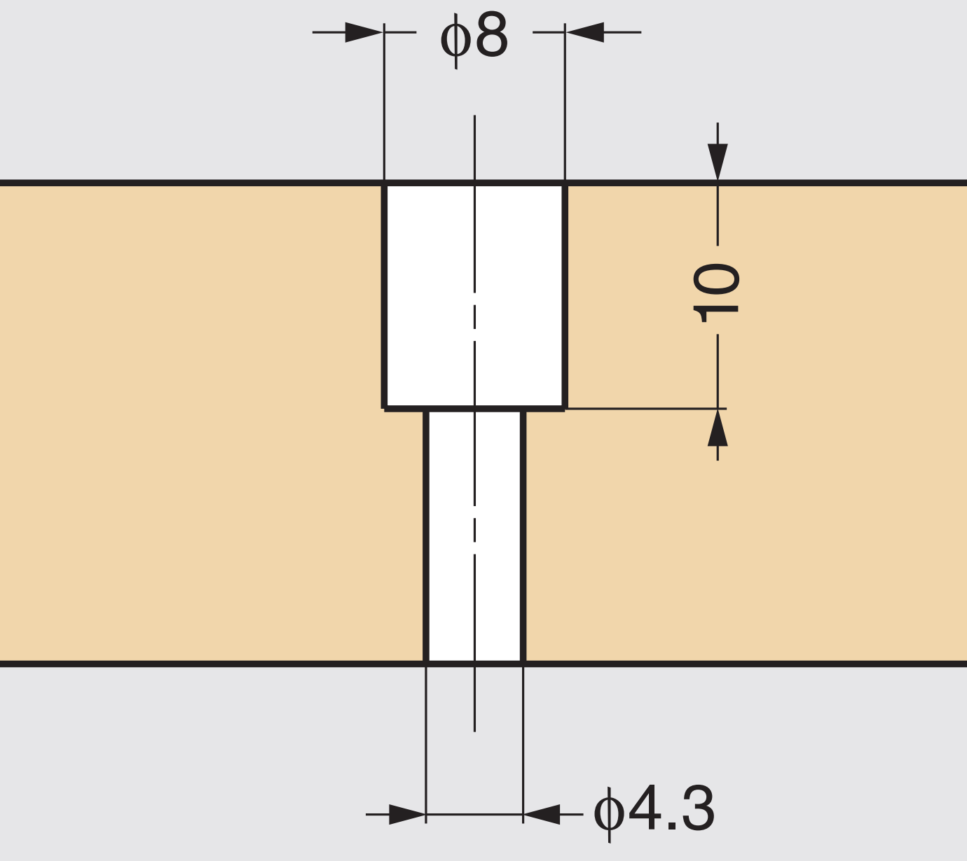 High-quality rectangular recessed pull made of solid zinc alloy, finish: white bronze, 164 mm (6.5") SD-160WB. Furniture handle SD-160WB for drawers, cabinets, office furniture, bedroom furniture, and kitchen furniture, by Sugatsune / LAMP® (Japan)