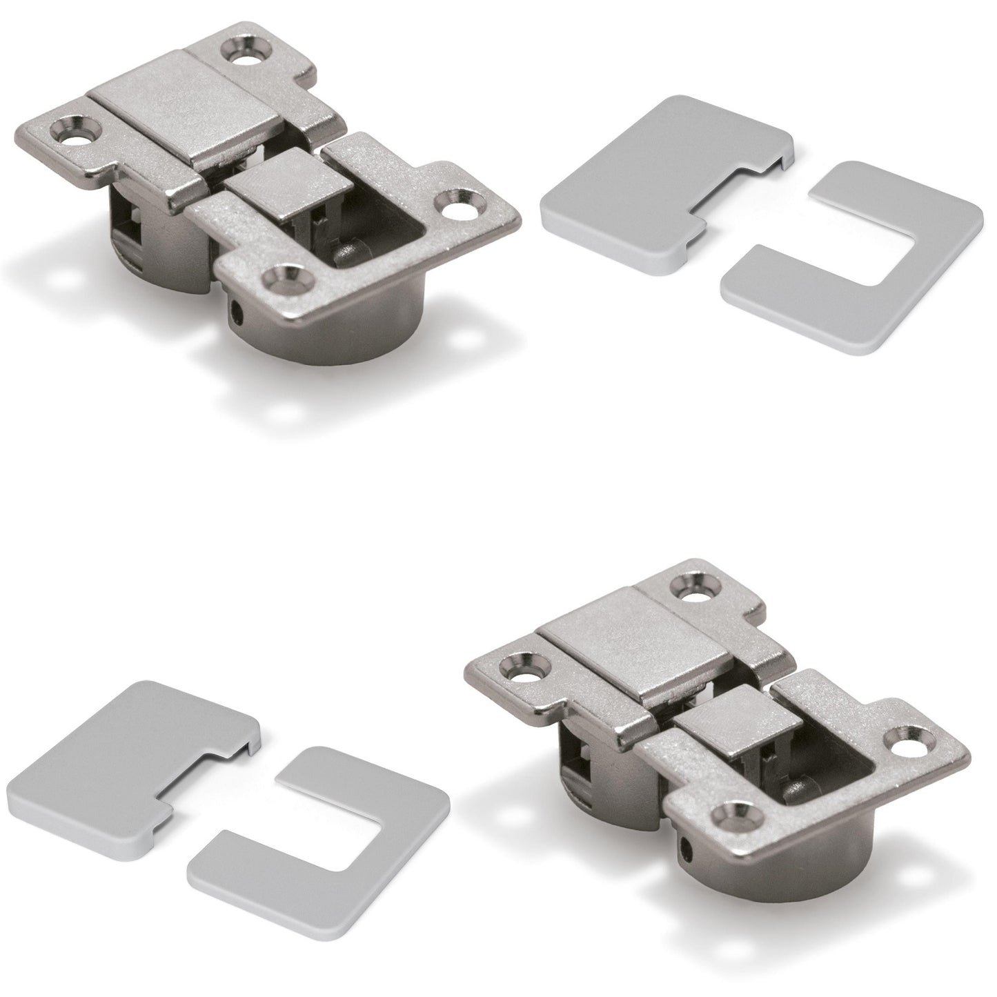 2 pieces Ankor GT-B flap hinge, removable, made of zinc alloy with cover caps, surface: grey 1010821. Zinc alloy bar compartment hinge for wooden flaps, furniture flaps, wooden lids, bar compartments and much more, by EMUCA