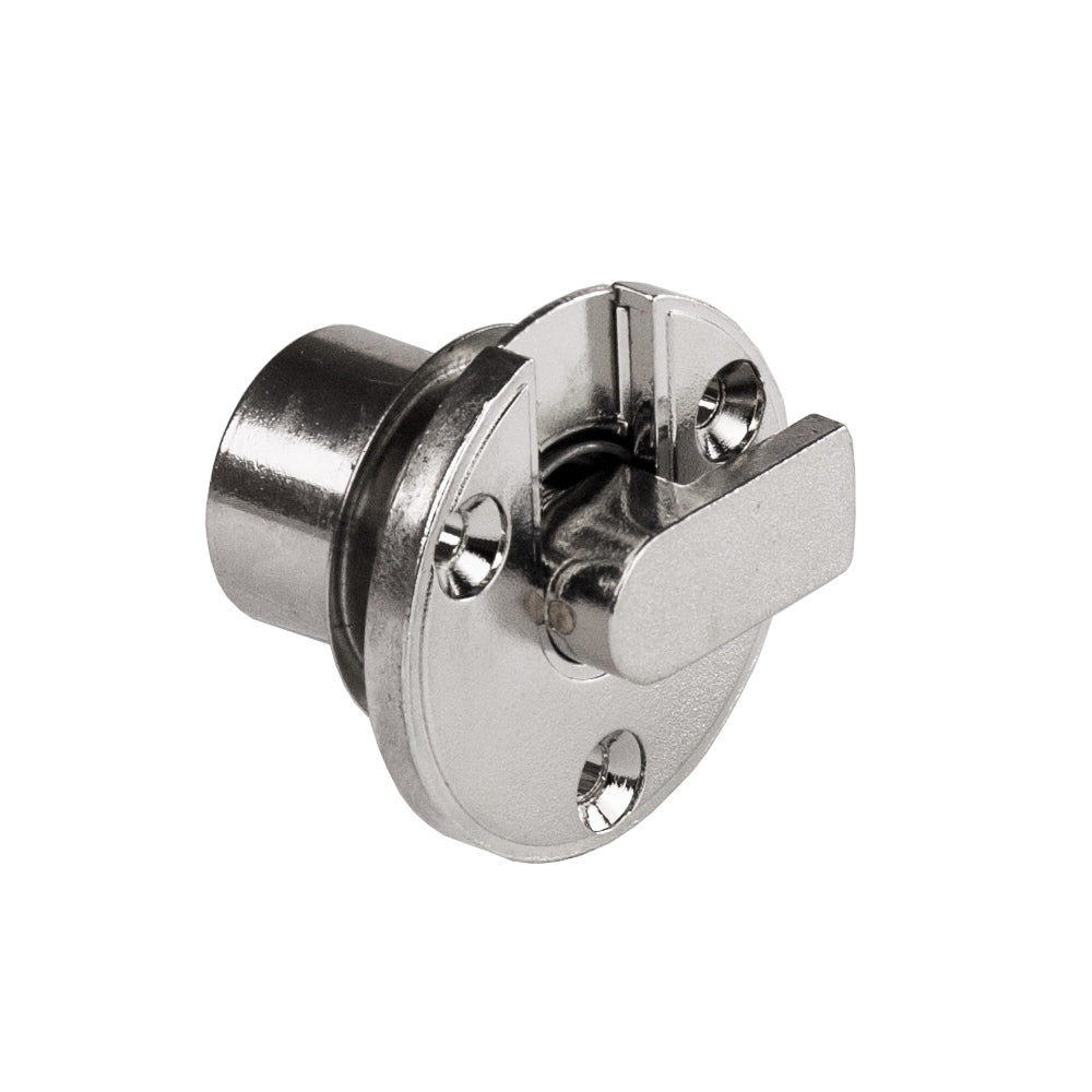 Serrure à clapet de haute qualité en Zamak avec rosace cylindrique et deux clés, y compris gâche, 19 mm (0,8″), modèle : clé différente, 14.07.105-0. Serrure de clapet d'entrée en zamak pour clapets, armoires et bien plus encore, de SISO Danemark
