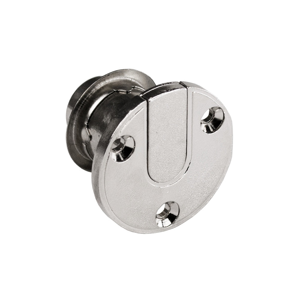 Serrure à clapet de haute qualité en Zamak avec rosace cylindrique et deux clés, y compris gâche, 19 mm (0,8″), modèle : clé différente, 14.07.105-0. Serrure de clapet d'entrée en zamak pour clapets, armoires et bien plus encore, de SISO Danemark