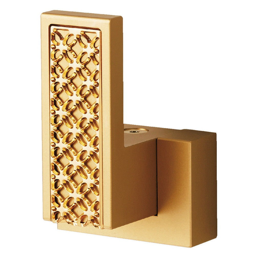 Patère de haute qualité avec un ornement luxueux, pour montage mural, capacité de charge : 10 kg, surface : dorée, polie brillante, PXB-UM05-101-Q1-GL. Crochets design pour armoires, hôtels, restaurants et bien plus encore, de Sugatsune / LAMP® (Japon)