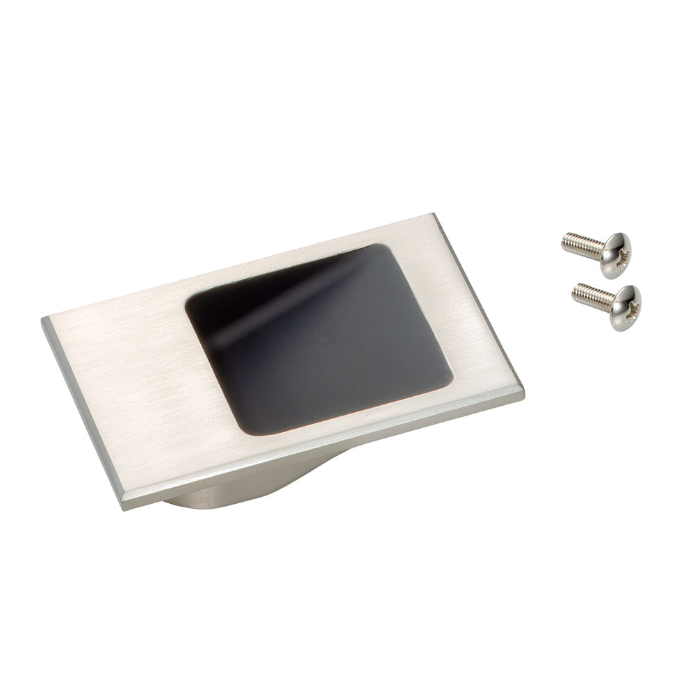 Small, high-quality recessed finger pull, made of solid zinc alloy, white bronze finish, 80 mm (3.2") HH-DN-50WB. Recessed pull HH-DN-50WB for sheet metal fronts, wooden fronts, drawers, cabinets, and office furniture, from Sugatsune / LAMP® (Japan)