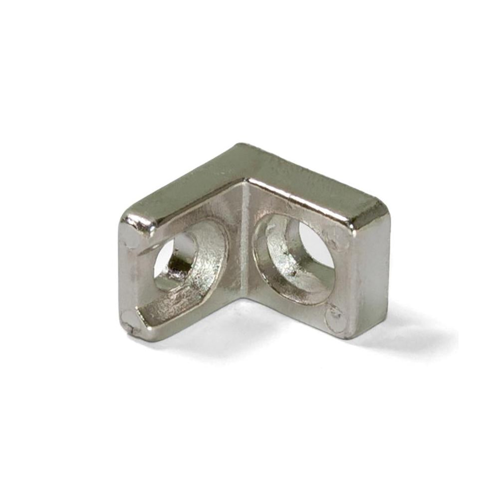 Lot de 10 petites équerres robustes en alliage de zinc massif, finition nickelée, 20 mm (0,8″) 8072507. Équerre de fixation E.FB.20 pour étagères, bibliothèques, tables et armoires, par EMUCA.
