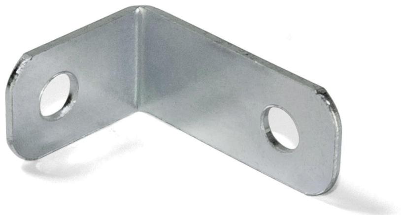 Lot de 10 petites équerres robustes en acier robuste, surface galvanisée, 34 mm (1,4") 8030205. Équerre de montage E.FB.24 pour étagères, bibliothèques, tables, armoires et bien plus encore, par EMUCA.