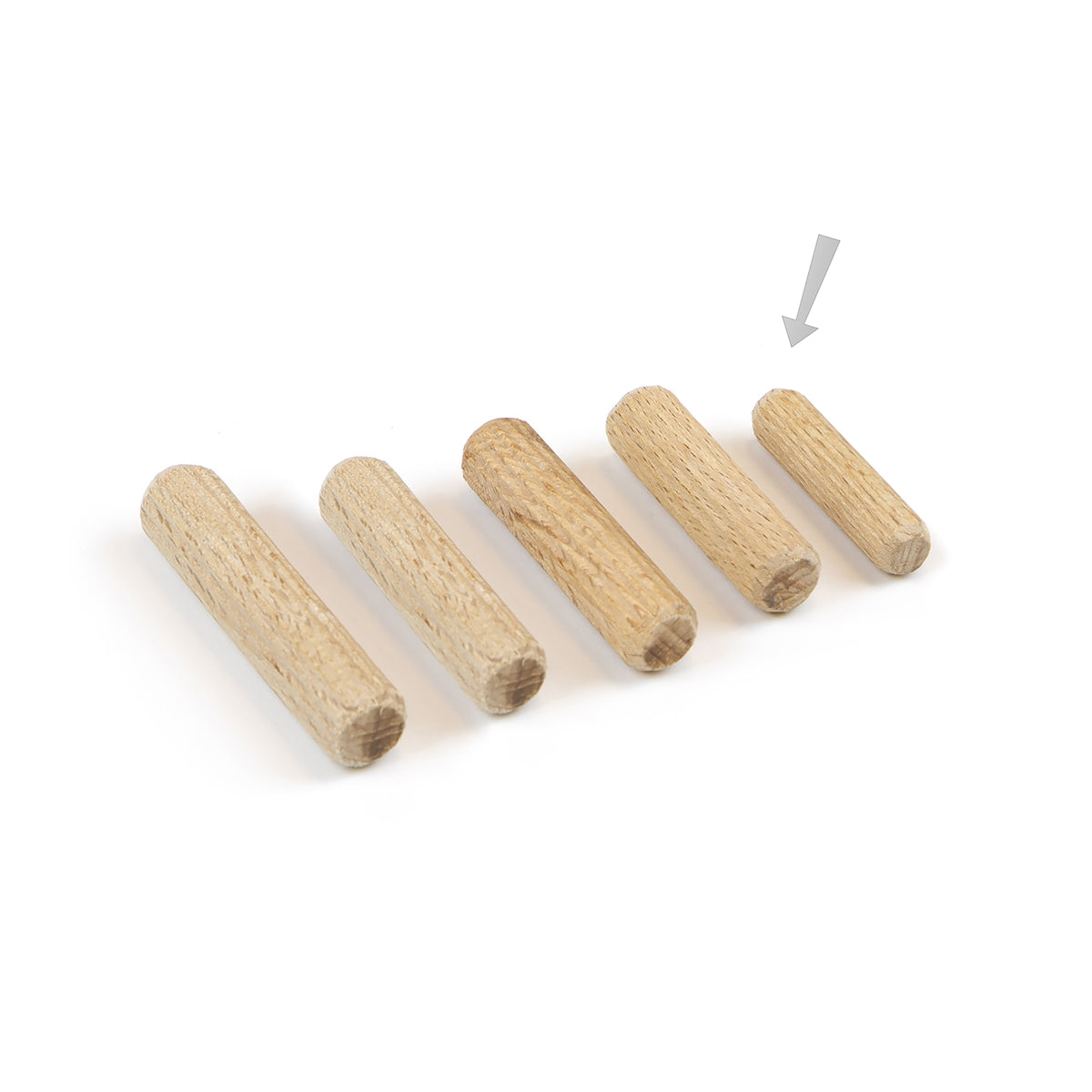 10 long wooden dowels made of beechwood, surface: grooved, 30 mm (1.2") 9095678. Wooden dowel 9095678 for wood panels, wood connections, furniture construction, shelving construction, by EMUCA