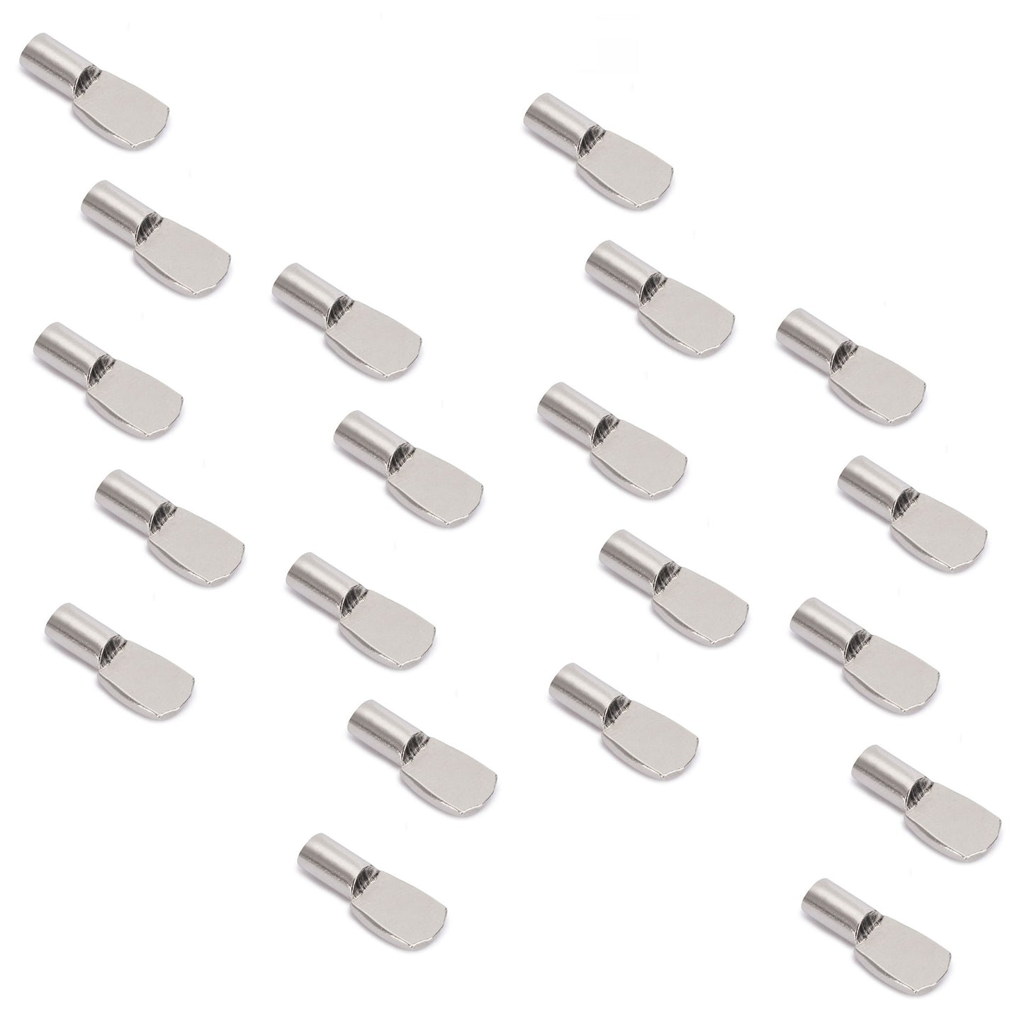 Lot de 20 supports d'étagères à cuillères de haute qualité, en acier, surface nickelée, 5062107 pour rangées de trous, étagères, fonds de compartiments, fonds d'armoires, étagères