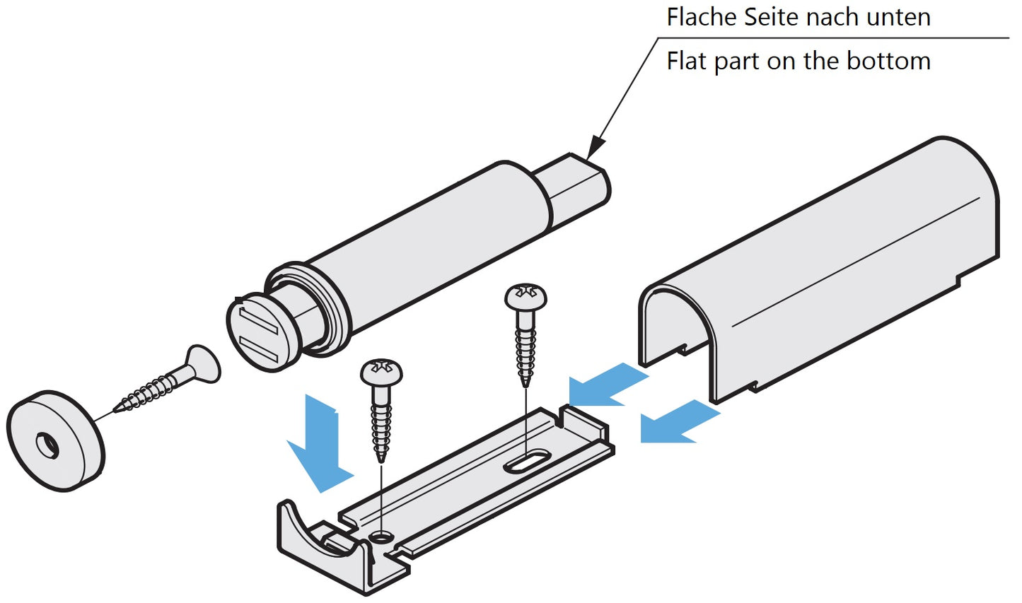 2 Stück Magnet-Druckschnäpper, mit Gehäuse aus Edelstahl, inkl. Gegenplatte, MC-S60 für Möbeltüren, Schranktüren, Schrankklappen