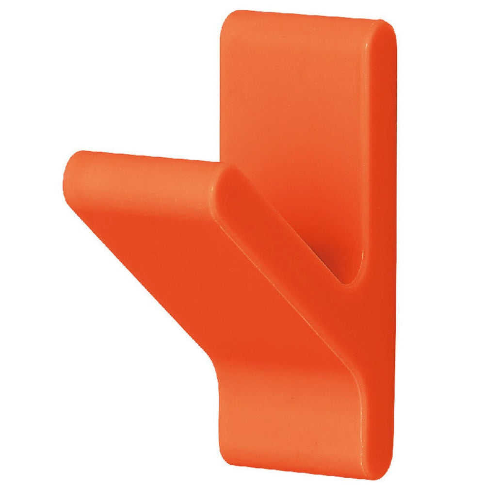 Strong magnetic hook, silicone-coated, surface: orange, 46 mm (1.9"), PXB-GN05M-101-YR. Silicone hook for refrigerators, magnetic boards, key boards, lockers, metal cabinets, metal walls, and much more, from Sugatsune / LAMP® (Japan)