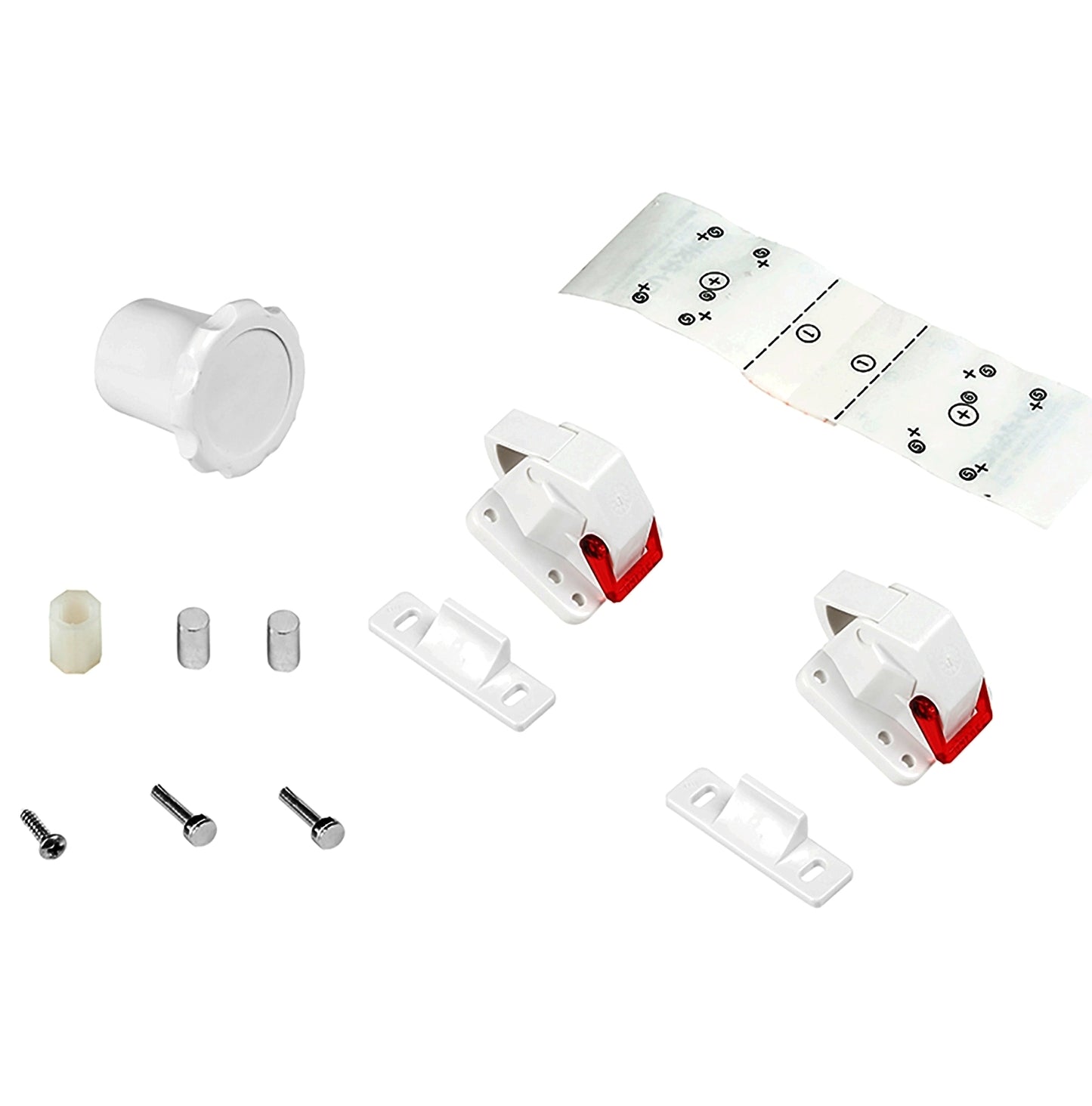 Serrure magnétique invisible pour portes et tiroirs (2 serrures + 1 clé magnétique) 8932920. Serrure magnétique REVALOC en métal et plastique, blanche, pour meubles de bureau, cabinets médicaux et portes de maintenance, par EMUCA.