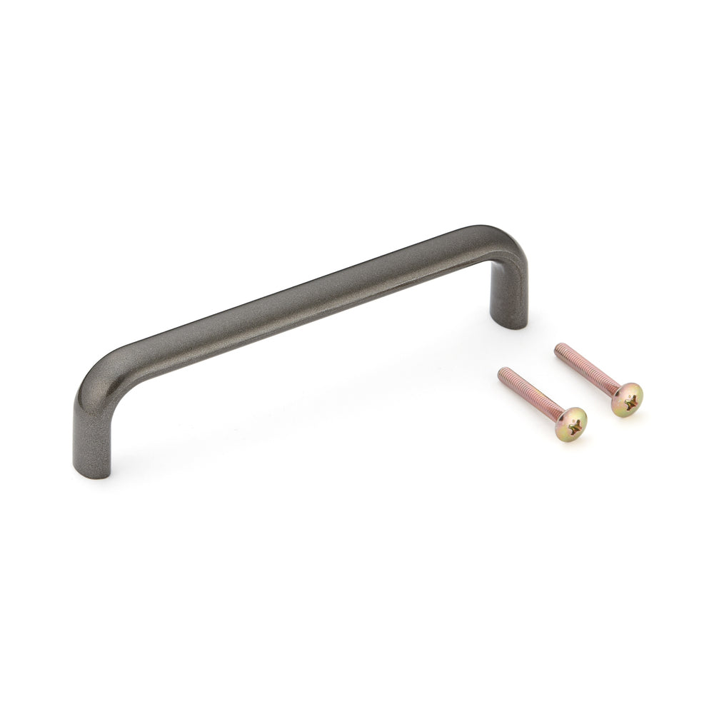 High-quality solid furniture handle made of robust aluminum alloy, brown, satin finish, 128 mm (5.1") KK-H130SBR. Handle KK-H130SBR for kitchen cabinets, living room cabinets, office furniture, and bedroom furniture, by Sugatsune / LAMP® (Japan)