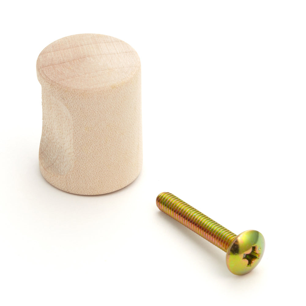 High-quality solid wood furniture knob, natural finish, 20 mm (0.8") SMRB20. Natural wood knob for drawers, furniture doors, kitchen cabinets, and much more, from Sugatsune / LAMP® (Japan)