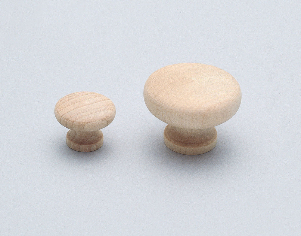 High-quality solid wood furniture knob, natural finish, 24.5 mm (1") SMT24. Natural wood knob for drawers, furniture doors, kitchen cabinets, and much more, from Sugatsune / LAMP® (Japan)