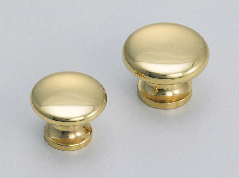 Poignée de meuble de haute qualité en laiton, surface : polie brillante, 30 mm (1,2″) KHE102-30PB. Bouton de poignée en laiton pour tiroirs, portes de meubles, armoires de cuisine, armoires de bureau et bien plus encore, de Sugatsune / LAMP® (Japon)