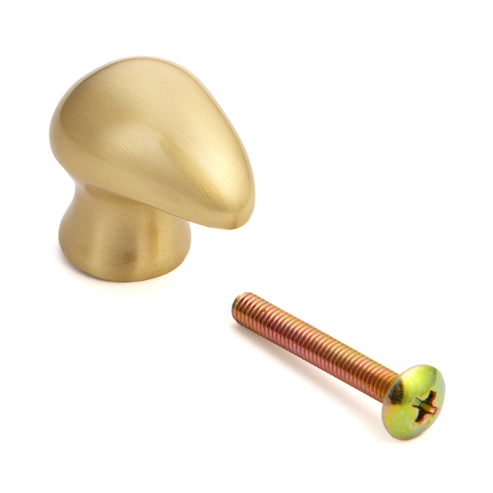 Poignée de meuble de haute qualité en laiton, surface : dorée, satinée mate, 28,5 mm (1,2″) B046-30SG. Bouton de poignée en laiton pour tiroirs, portes de meubles, armoires de cuisine, armoires de bureau et bien plus encore, de Sugatsune / LAMP® (Japon)