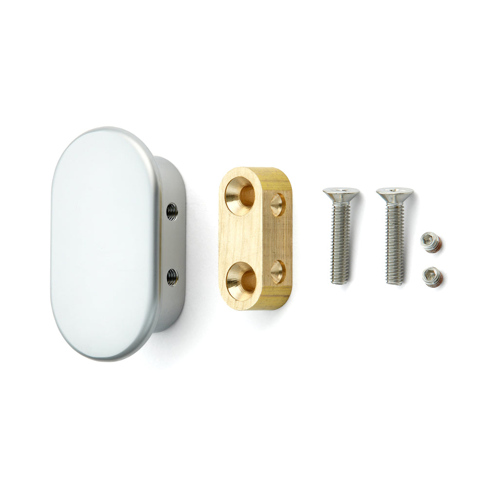 Poignée de meuble de haute qualité en laiton, surface : chromée, satinée mate, 50 mm (2″) DW-50N. Bouton de poignée en laiton pour tiroirs, portes de meubles, armoires de cuisine, armoires de bureau et bien plus encore, de Sugatsune / LAMP® (Japon)