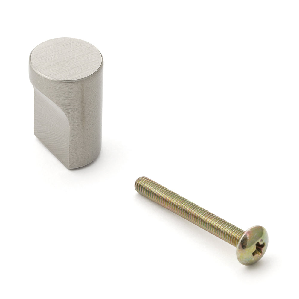 Poignée de meuble de haute qualité en laiton, surface : nickelée, satinée mate, 12 mm (0,5″) GLA-12. Bouton de poignée en laiton pour tiroirs, portes de meubles, armoires de cuisine, armoires de bureau et bien plus encore, de Sugatsune / LAMP® (Japon)