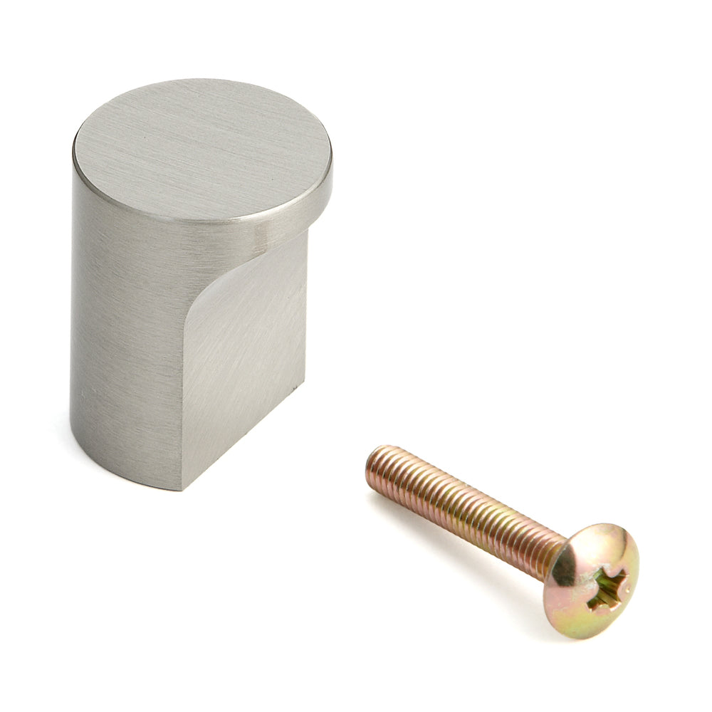 Poignée de meuble de haute qualité en laiton, surface : nickelée, satinée mate, 20 mm (0,8″) GLA-20. Bouton de poignée en laiton pour tiroirs, portes de meubles, armoires de cuisine, armoires de bureau et bien plus encore, de Sugatsune / LAMP® (Japon)