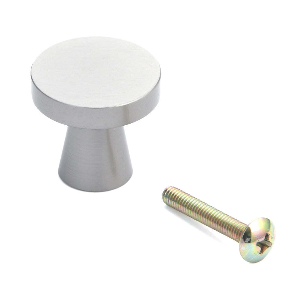 Poignée de meuble de haute qualité en laiton, surface : nickelée, satinée mate, 25 mm (1″) TS-25. Bouton de poignée en laiton pour tiroirs, portes de meubles, armoires de cuisine, armoires de bureau et bien plus encore, de Sugatsune / LAMP® (Japon)