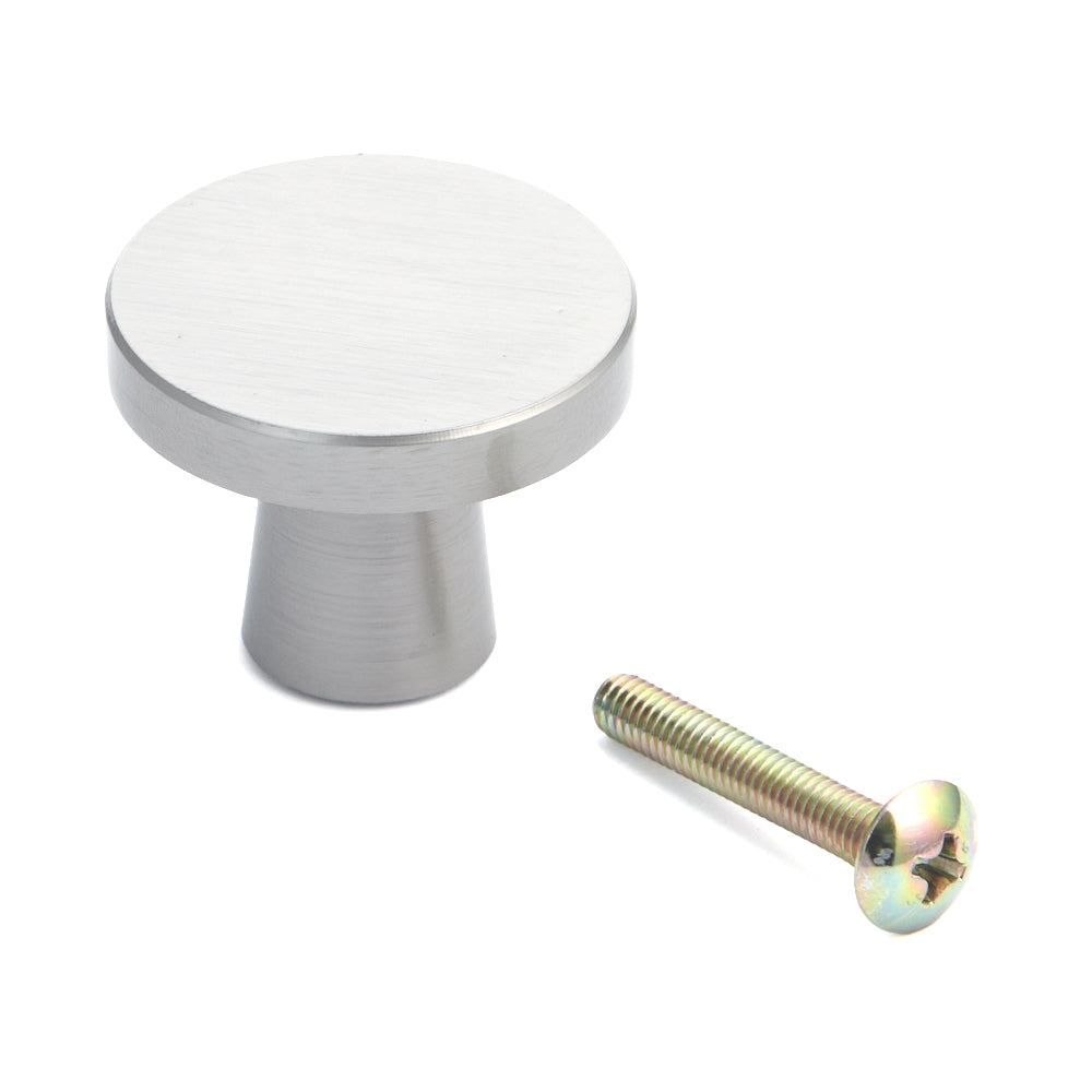 Poignée de meuble de haute qualité en laiton, surface : nickelée, satinée mate, 30 mm (1,2″) TS-30. Bouton de poignée en laiton pour tiroirs, portes de meubles, armoires de cuisine, armoires de bureau et bien plus encore, de Sugatsune / LAMP® (Japon)
