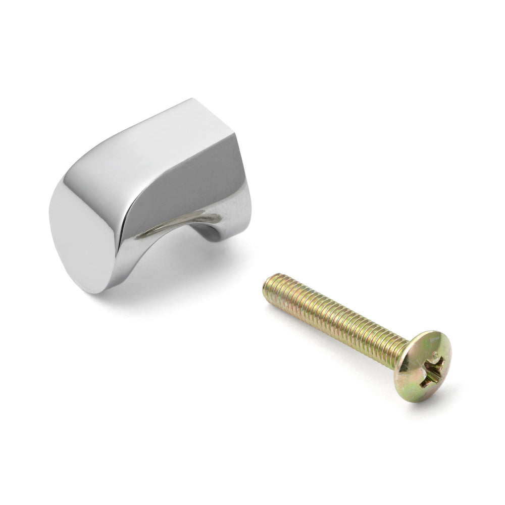 Poignée de meuble de haute qualité en alliage de zinc, surface chromée, 16 mm (0,7″) MKZ-15CR. Poignée en alliage de zinc pour tiroirs, portes de meubles, armoires de cuisine, armoires de bureau et bien plus encore, de Sugatsune / LAMP® (Japon)
