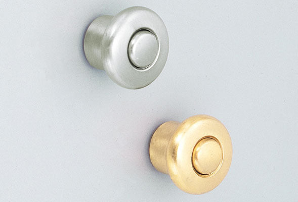 High-quality zinc alloy furniture knob handle, nickel-plated finish, 34 mm (1.4") KM130SN/SN. Zinc alloy handle for drawers, furniture doors, kitchen cabinets, office cabinets, and much more, from Sugatsune / LAMP® (Japan)