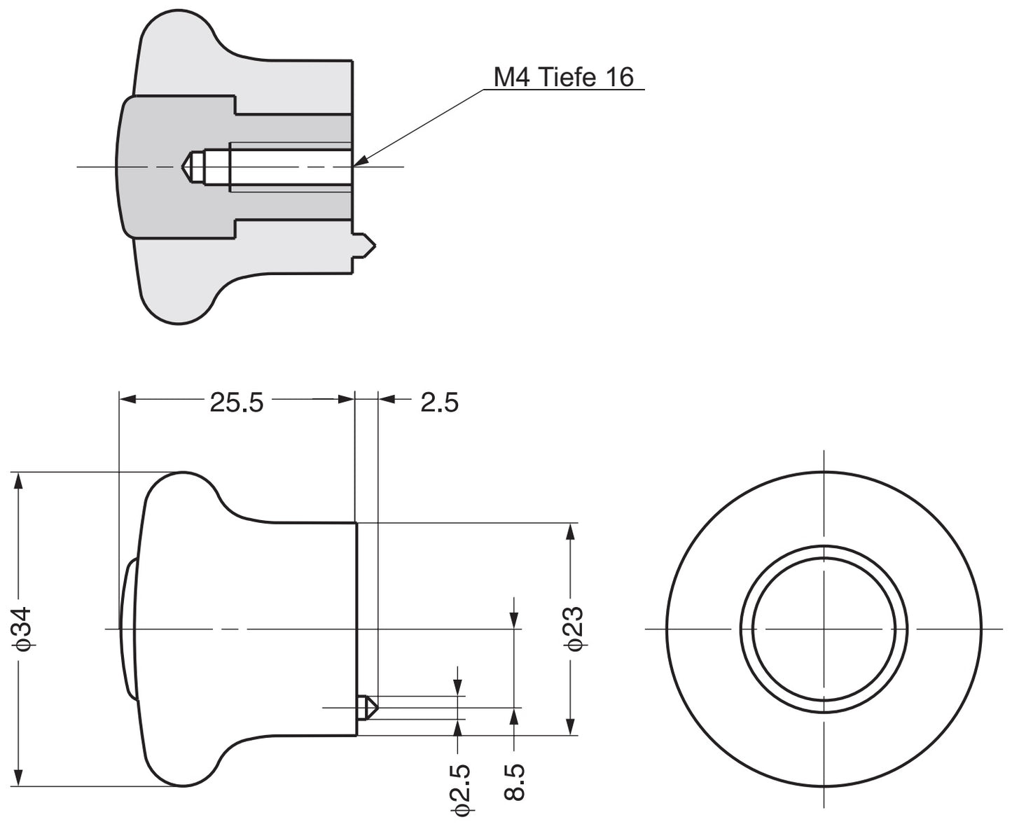 High-quality zinc alloy furniture knob handle, nickel-plated finish, 34 mm (1.4") KM130SN/SN. Zinc alloy handle for drawers, furniture doors, kitchen cabinets, office cabinets, and much more, from Sugatsune / LAMP® (Japan)
