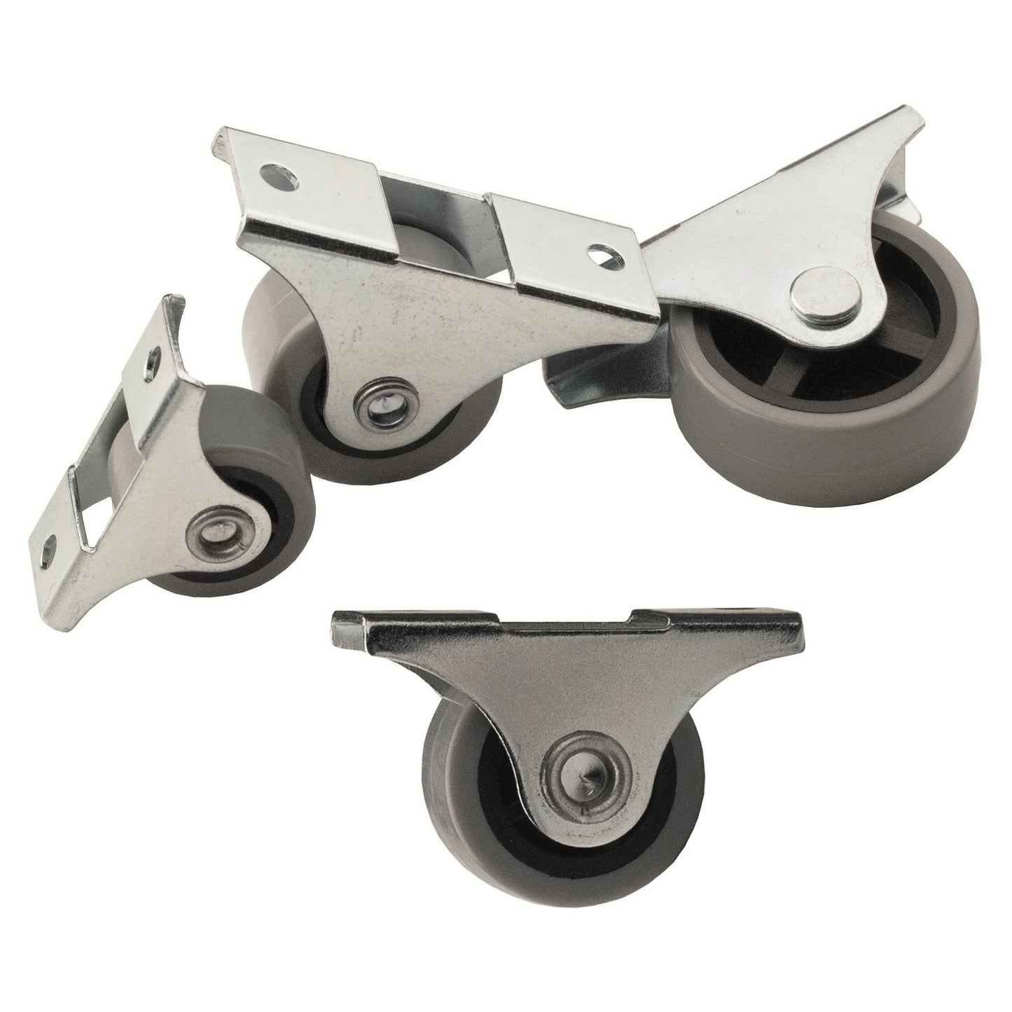 Jeu de 4 roulettes pour meubles, en polyuréthane robuste, surface : grise, 25 mm (1″), 08.06.040-0. Jeu de roulettes pour commodes sous le lit, coffres à jouets, caisses, appareils électroménagers, meubles et bien plus encore, de SISO Danemark
