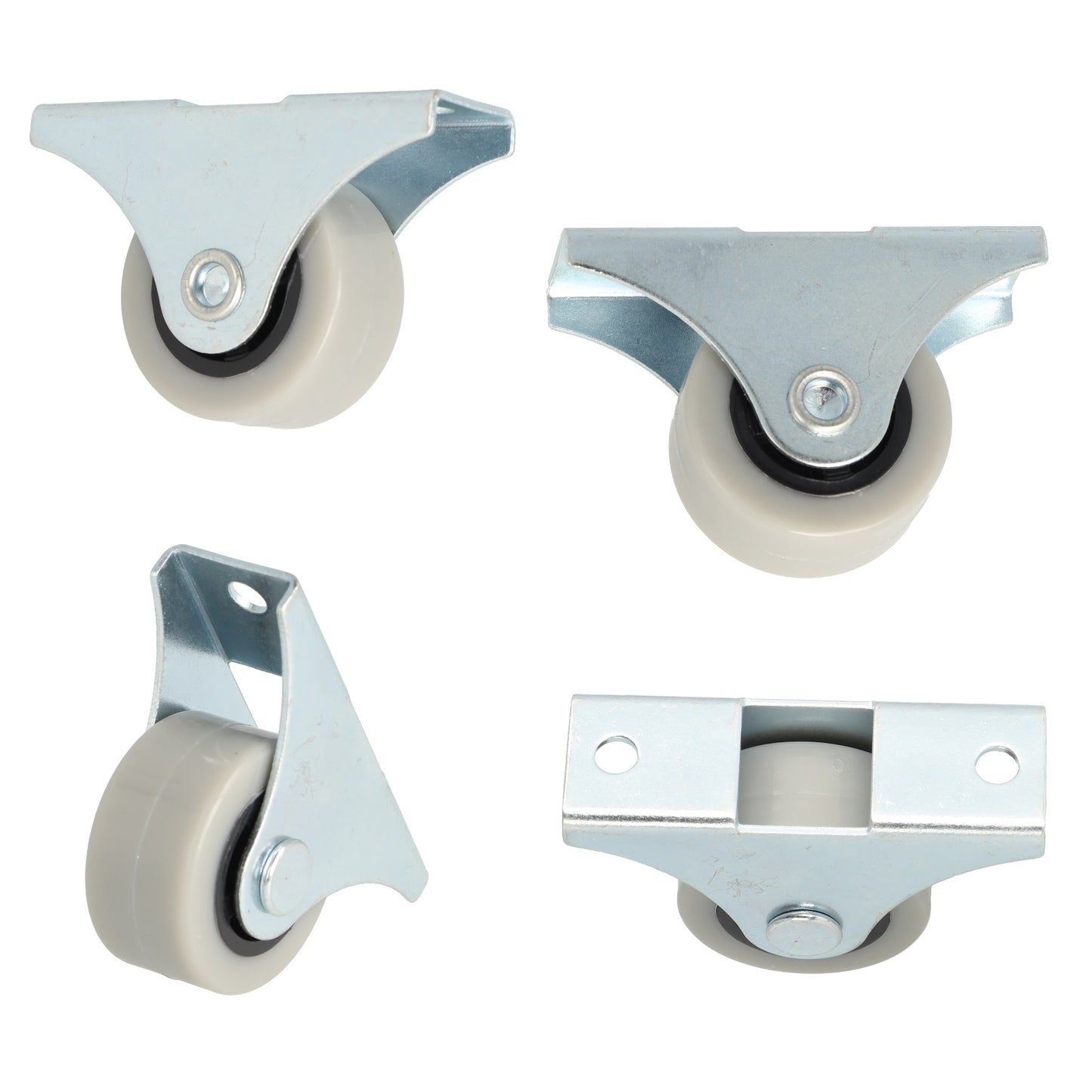 Jeu de 4 roulettes pour meubles, en polyuréthane robuste, surface : grise, 32 mm (1,3″), 08.06.042. Jeu de roulettes pour commodes sous le lit, coffres à jouets, caisses, appareils électroménagers, meubles et bien plus encore, de SISO Danemark