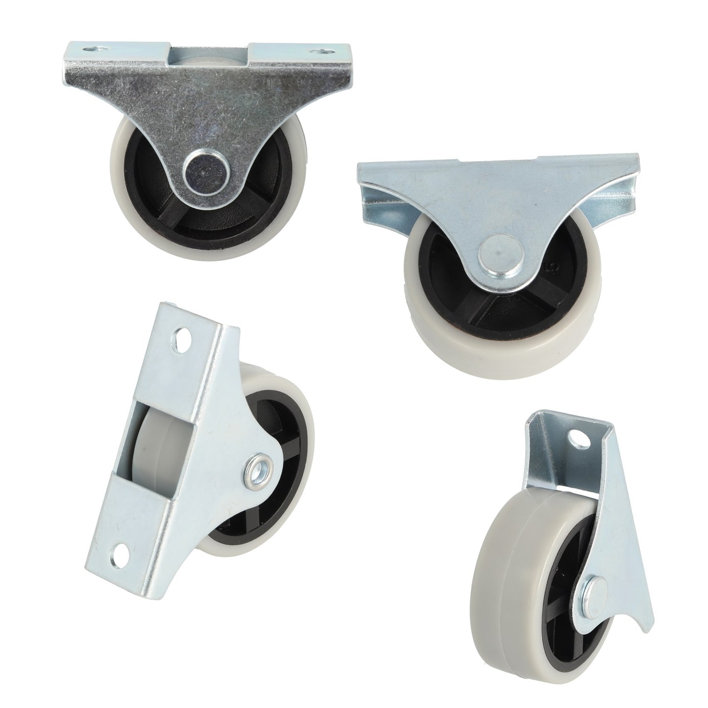 4 roulettes pour meubles, en polyuréthane robuste, surface : grise, 40 mm (1,6″), 08.06.044-0. Jeu de roulettes pour commodes sous le lit, coffres à jouets, caisses, appareils électroménagers, meubles et bien plus encore, de SISO Danemark