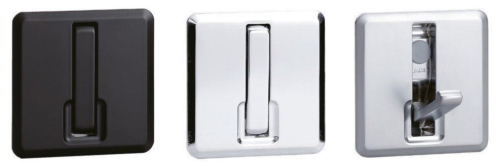 Hochwertiger quadratischer Federklapphaken zum Einlassen, Oberfläche: verchromt, satiniert matt, 52 mm (2,1″), NF-K52-SCR. Quadratischer Klapphaken mit Schließautomatik, für Tinyhouse, Wohnmobil, Yacht und viel mehr, von Sugatsune / LAMP® (Japan)
