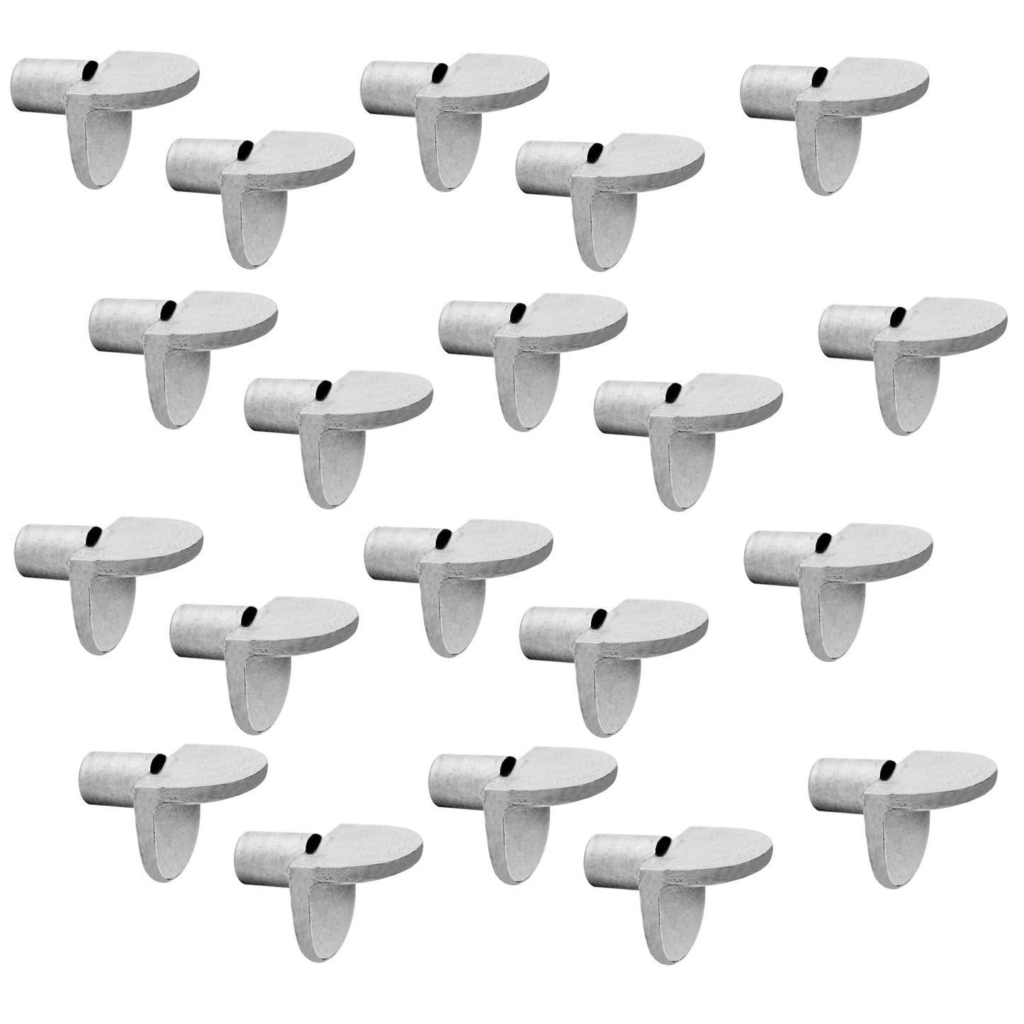 Lot de 20 supports d'étagère en alliage de zinc, finition nickelée 4030407. Supports d'étagère en alliage de zinc pour étagères, meubles de rangement, rayonnages, meubles de rangement, etc., par EMUCA.