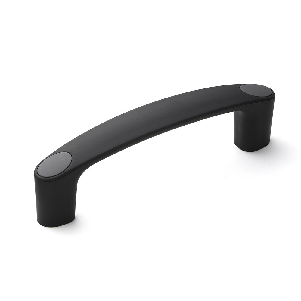 High-quality, robust tool handle made of reinforced nylon, black with gray cover caps, 150 mm (6") MJH-150-GR. Machine handle MJH-150-GR for industrial cabinets, production equipment, and mechanical engineering, from Sugatsune / LAMP® (Japan)