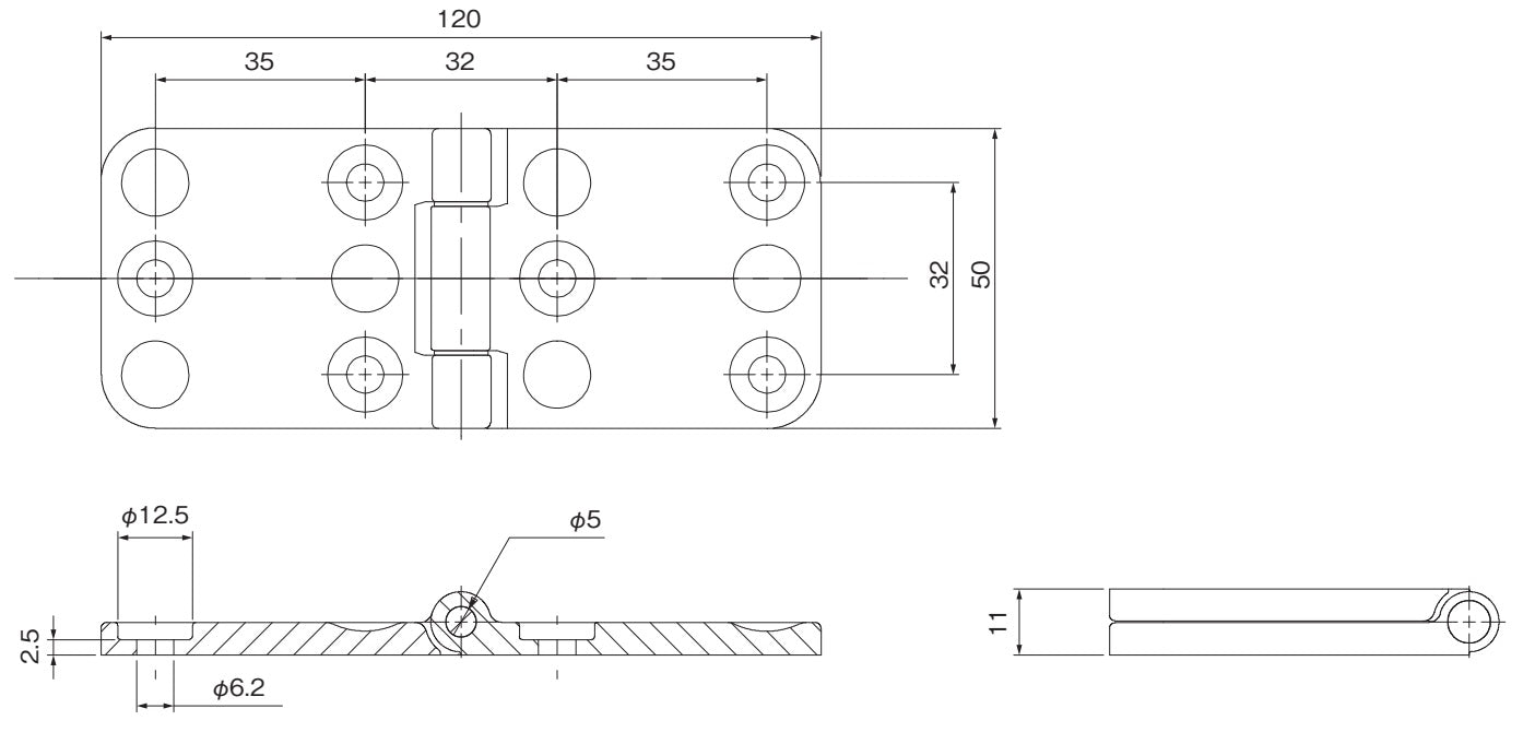 Robustes Schwerlastmöbelband, inkl. Schrauben, aus Edelstahl SCS13, schwarz, satiniert matt, 120 mm, F136-50-BK für schwere Tür, schwere Klappe