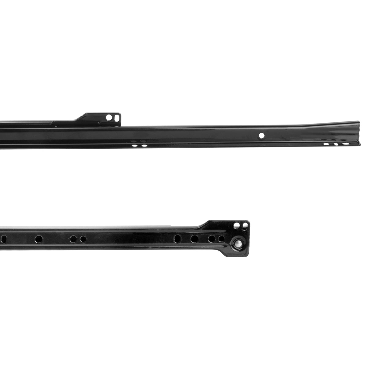 Rollschubführungen, Teilauszug, schwarz lackiert, RAL 9005, 500 mm (19,7″). Führungsschienen aus Stahl mit Teilauszug, für Holzschublade, Tablarauszug, Holzschubkasten, Küchenmöbel, Büromöbel, Wohnmöbel, von EMUCA