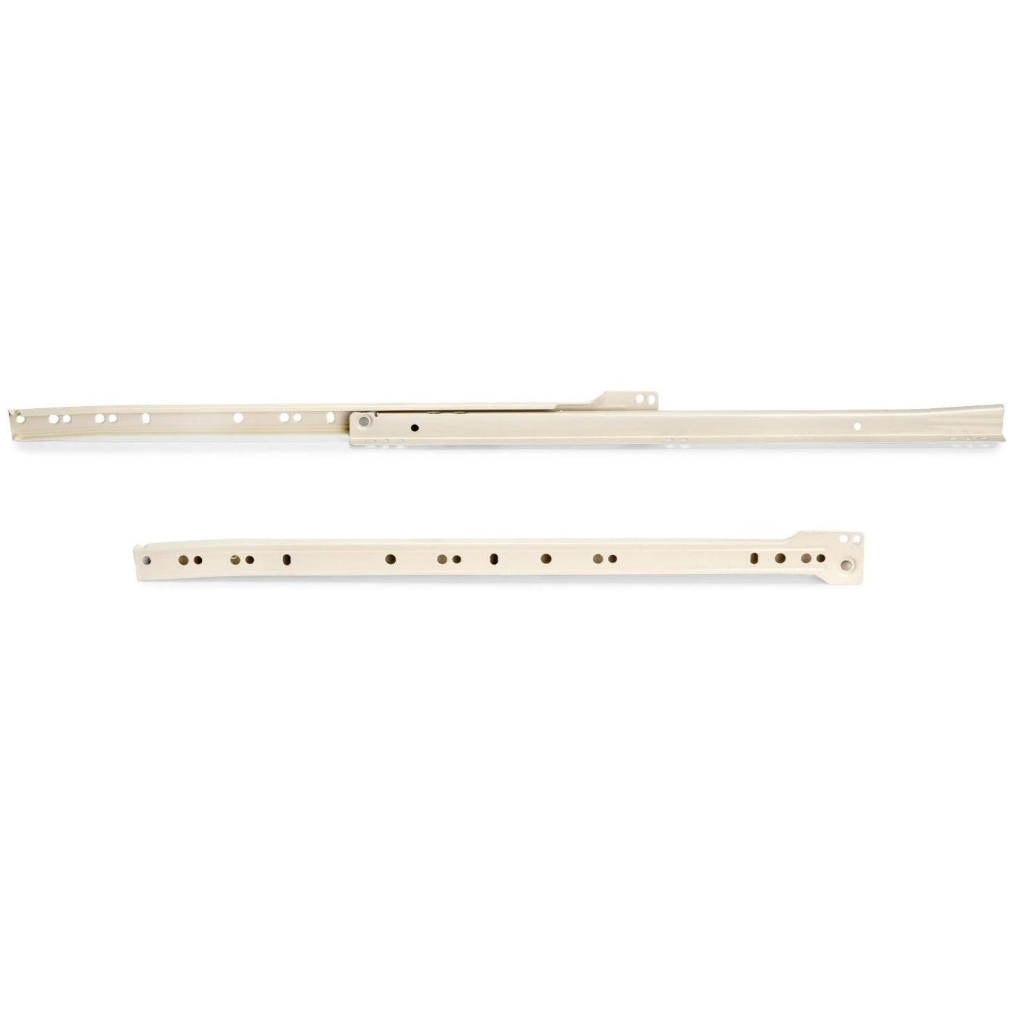 Rollschubführungen, Teilauszug, weiß lackiert, RAL 9001, 600 mm (23,7″). Führungsschienen aus Stahl mit Teilauszug, für Holzschublade, Tablarauszug, Holzschubkasten, Küchenmöbel, Büromöbel, Wohnmöbel, von EMUCA