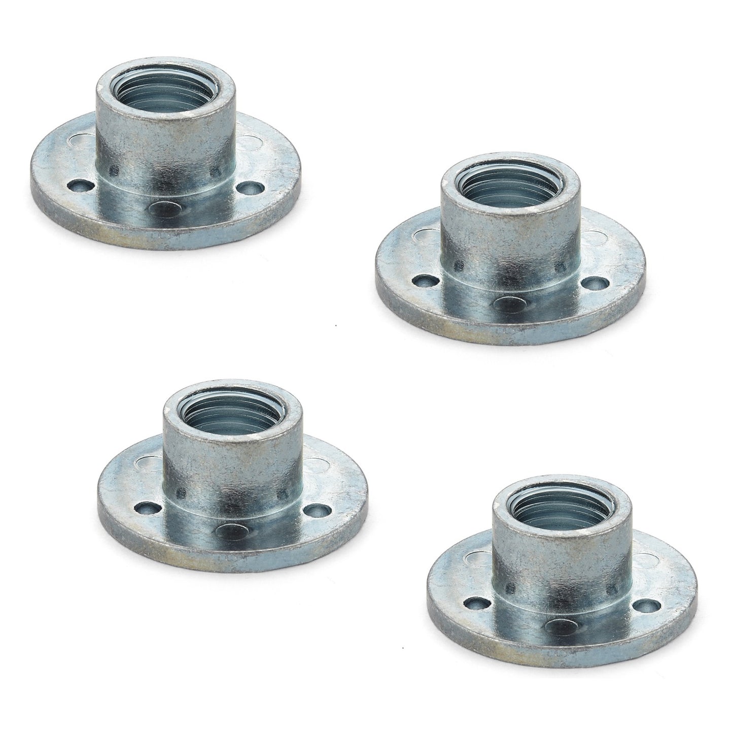 4 pieces round screw-on plates with M14 thread, mounting plate, made of solid zinc alloy, 35 mm (1.4"), AD-559M14. Mounting plate, for furniture feet, furniture casters, machine feet, cabinet legs, sofa feet, and much more, from Sugatsune / LAMP® (Japan)