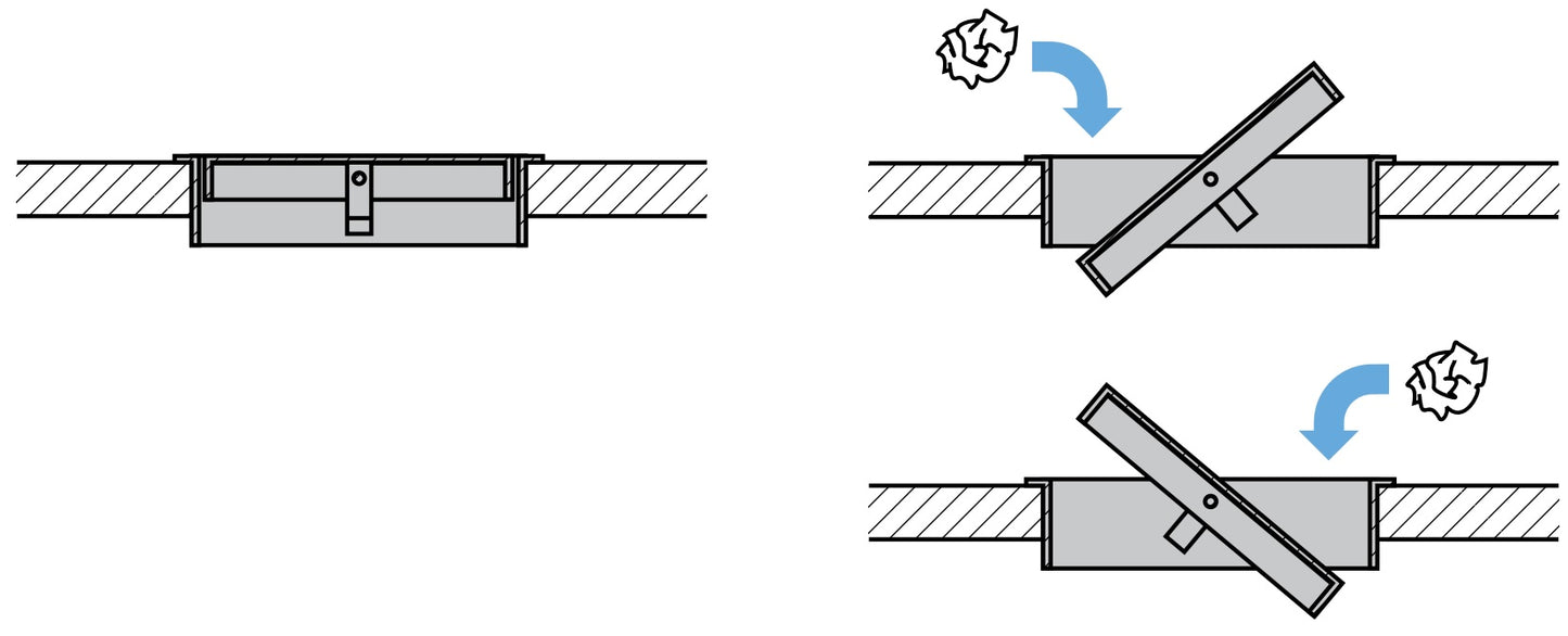 Hochwertige runde Müllklappe, schwingend, zur waagerechten Montage, aus rostfreiem Edelstahl, Oberfläche: satiniert matt, 170 mm (6,7″), AD-DH015-HL. Edelstahlmüllklappe, mit 360°-Drehung, für Küchenmöbel und viel mehr, von Sugatsune / LAMP® (Japan)