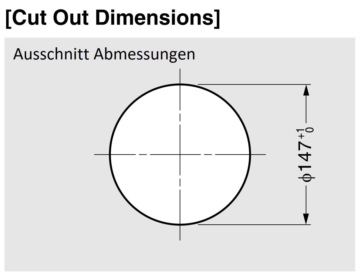 Hochwertige runde Müllklappe, schwingend, zur waagerechten Montage, aus rostfreiem Edelstahl, Oberfläche: satiniert matt, 170 mm (6,7″), AD-DH015-HL. Edelstahlmüllklappe, mit 360°-Drehung, für Küchenmöbel und viel mehr, von Sugatsune / LAMP® (Japan)