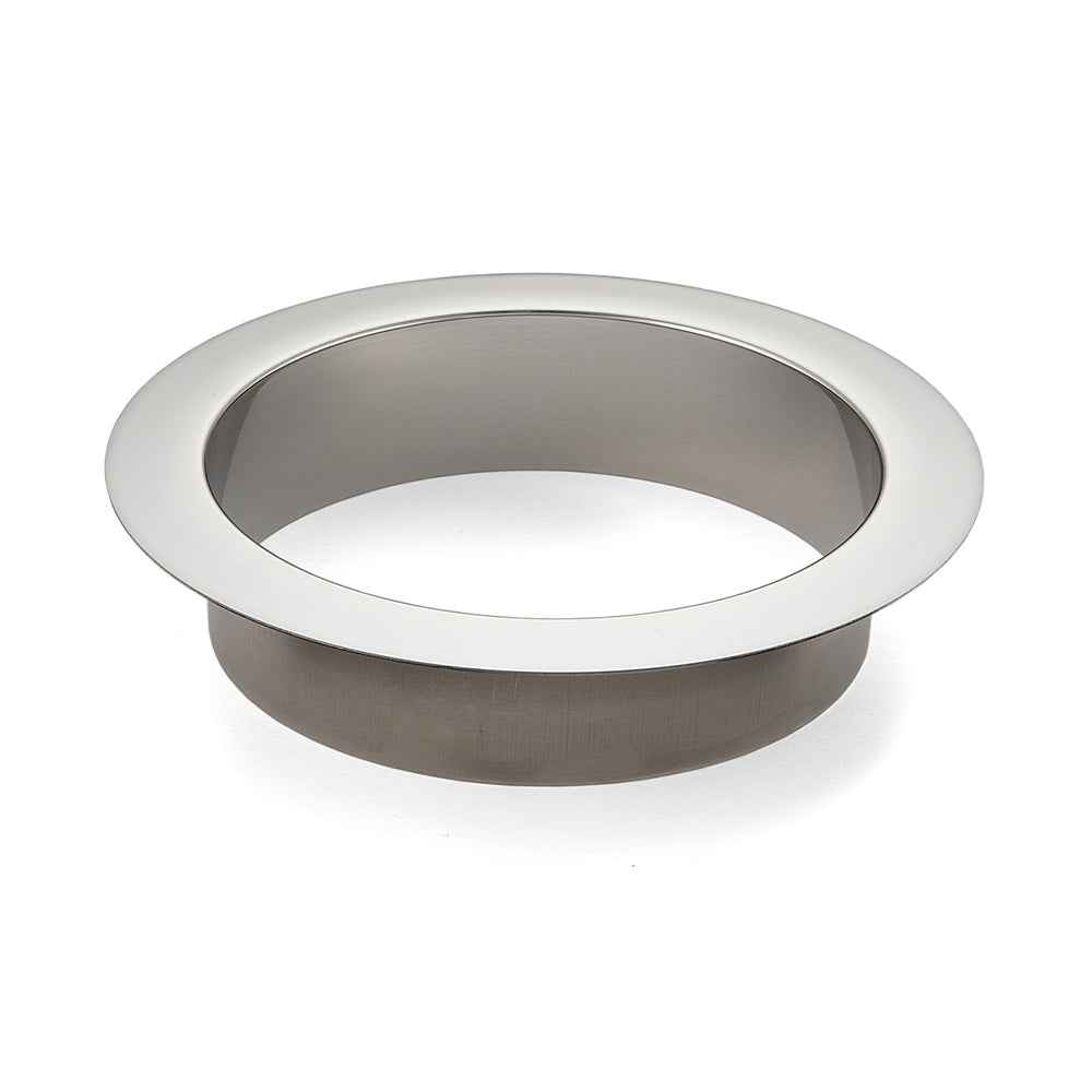 High-quality round waste chute, made of stainless steel, surface: satin matte, 136 mm (5.4"), design: flat, AN-LH011-HL. Stainless steel waste chute, for system catering, shopfitting, catering, and much more, from Sugatsune / LAMP® (Japan)