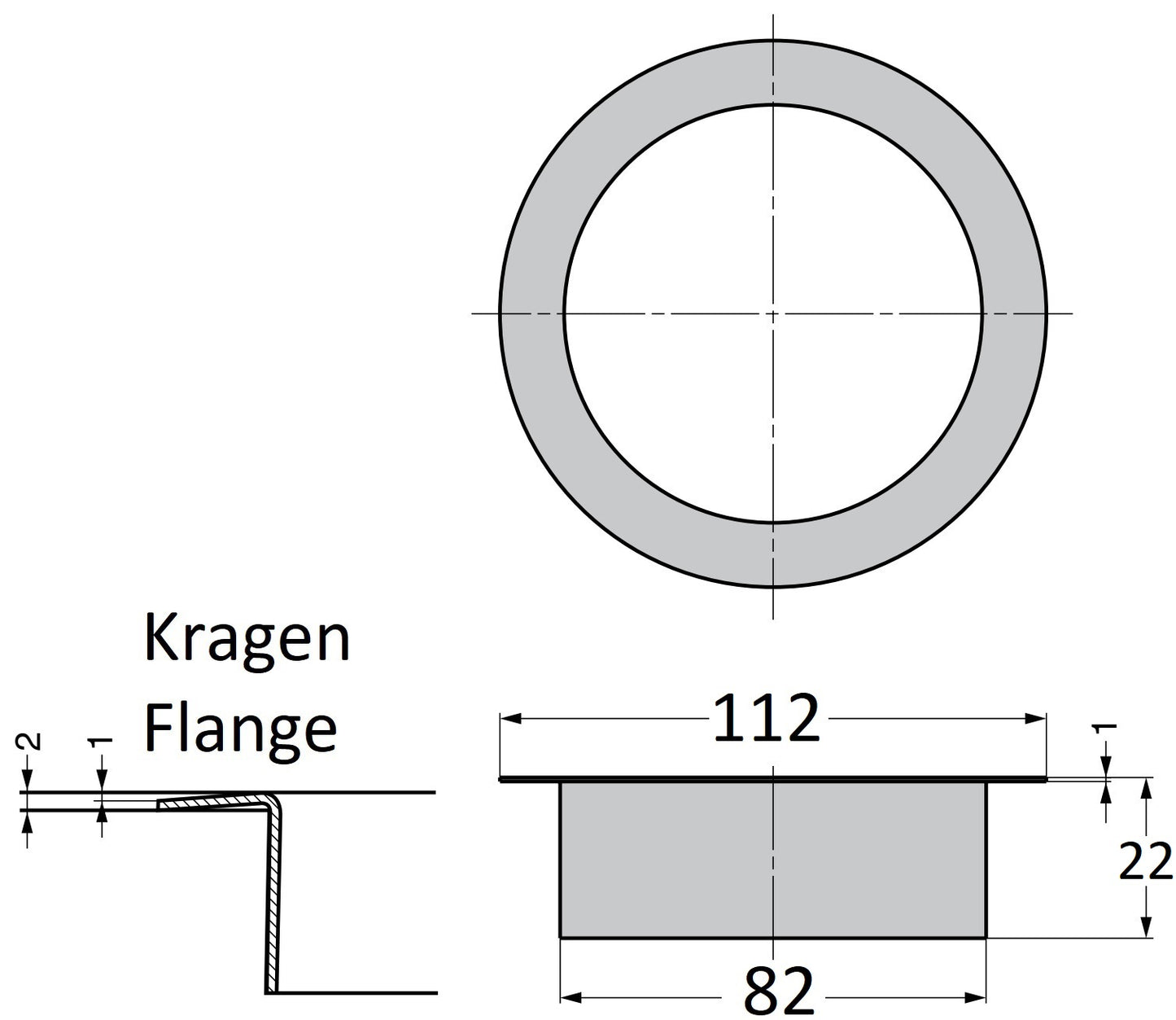 Hochwertiger runder Mülldurchwurf, aus rostfreiem Edelstahl, Oberfläche: vergoldet 24K, 112 mm (4,5″), Ausführung: flach, AN-LH008-GP. Edelstahlmülldurchwurf, für Systemgastronomie, Ladenbau, Catering und viel mehr, von Sugatsune / LAMP® (Japan)