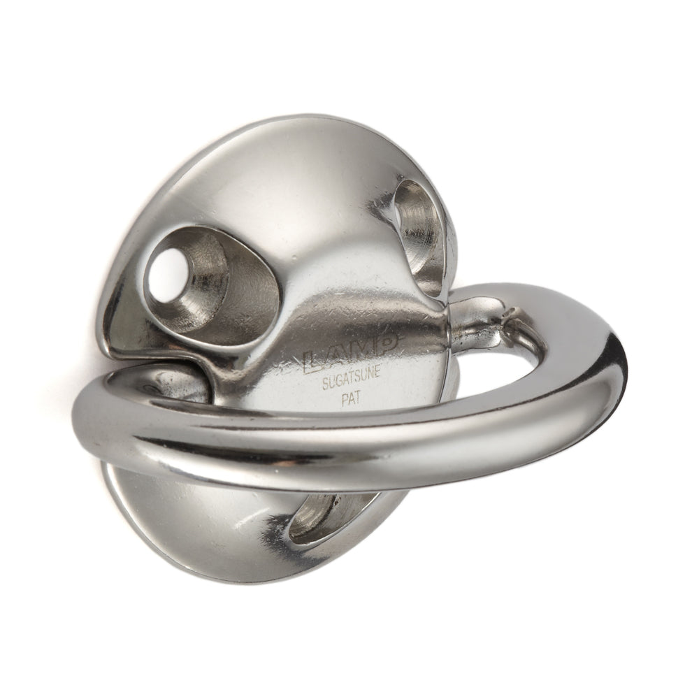 Heavy-duty folding padeye made of SUS316 stainless steel, 94 mm (3.8"), EY-R80. Noiseless folding padeye made of V4A for shipbuilding, yachts, loop stops, outdoor use, humid environments, harsh environments, and much more, from Sugatsune / LAMP® (Japan)