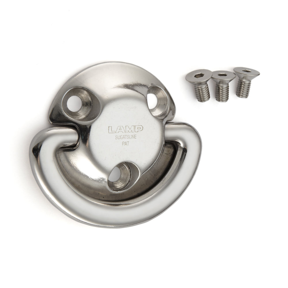 Heavy-duty folding padeye made of SUS316 stainless steel, 94 mm (3.8"), EY-R80. Noiseless folding padeye made of V4A for shipbuilding, yachts, loop stops, outdoor use, humid environments, harsh environments, and much more, from Sugatsune / LAMP® (Japan)