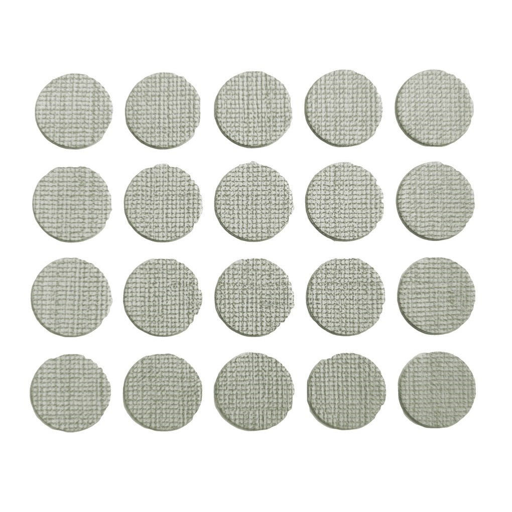 20 pieces of self-adhesive plastic drill hole covers, surface: textile effect, beige, 13 mm (0.6") 5128928. Plastic screw hole covers for furniture, cabinets, tables, beds, kitchen cabinets, and much more, by EMUCA