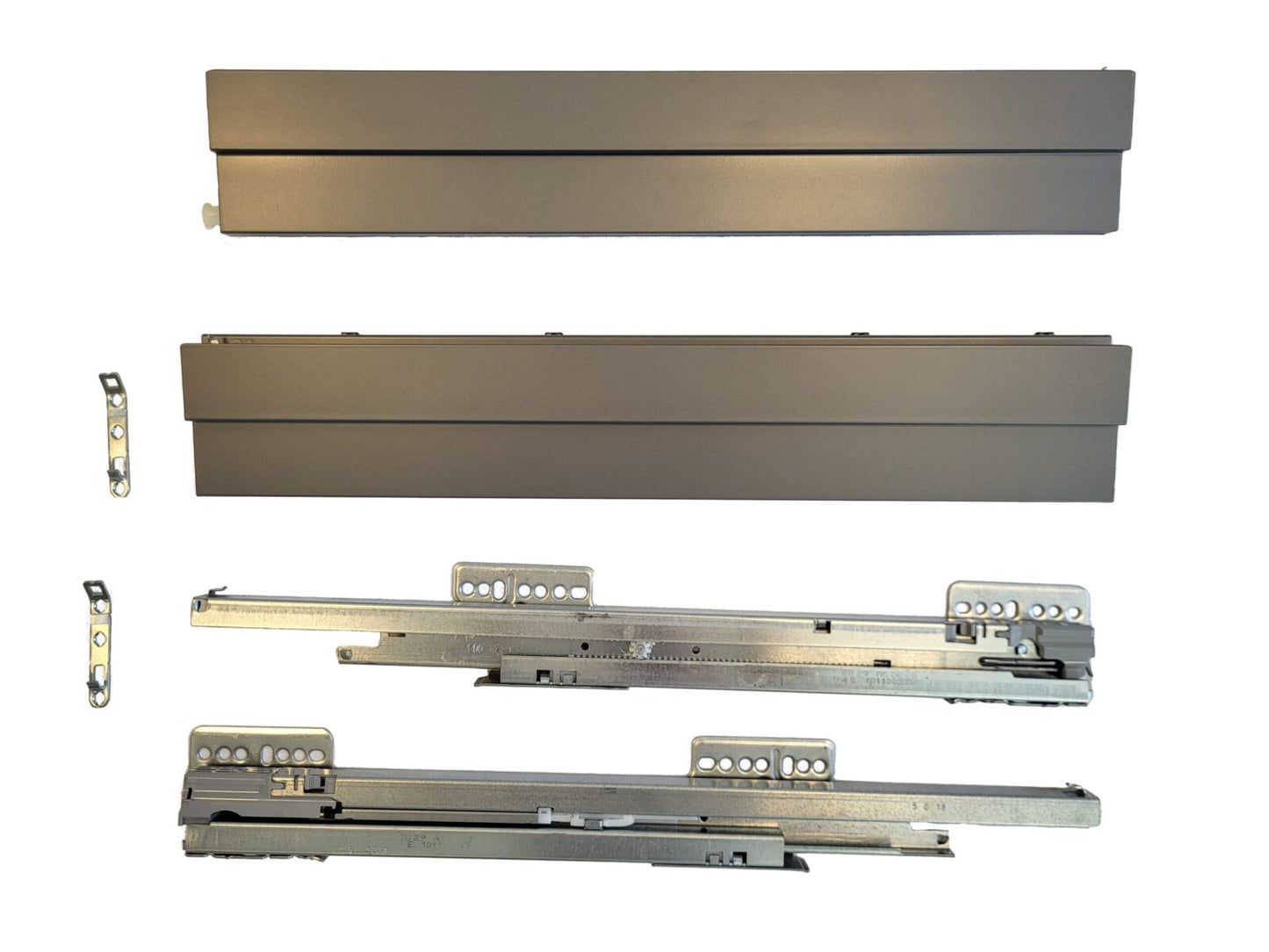 GRASS Nova Pro SCALA drawer set. Color: STONE. Full extension, dampened, synchronized, 40 kg, height 90 mm.