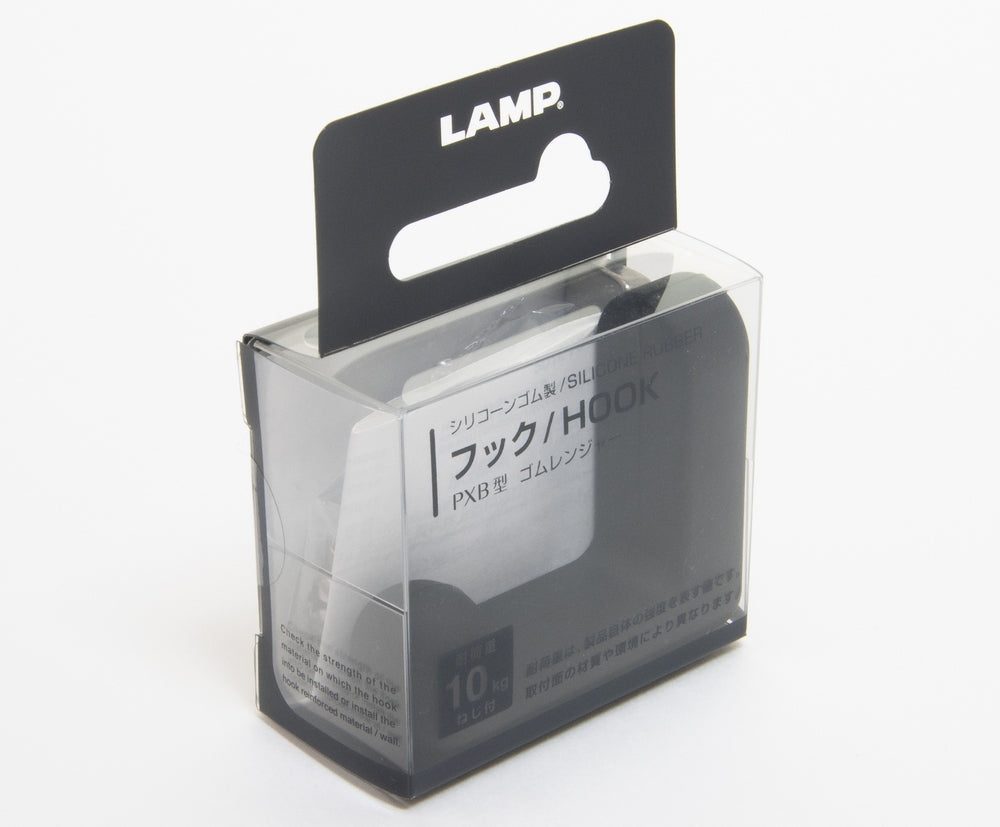 High-quality silicone hook for wall mounting, made of solid stainless steel, load capacity: 10 kg, finish: black, PXB-GR05-111-BL. Rubber hook for kindergarten, school, hospital, and much more, from Sugatsune / LAMP® (Japan)
