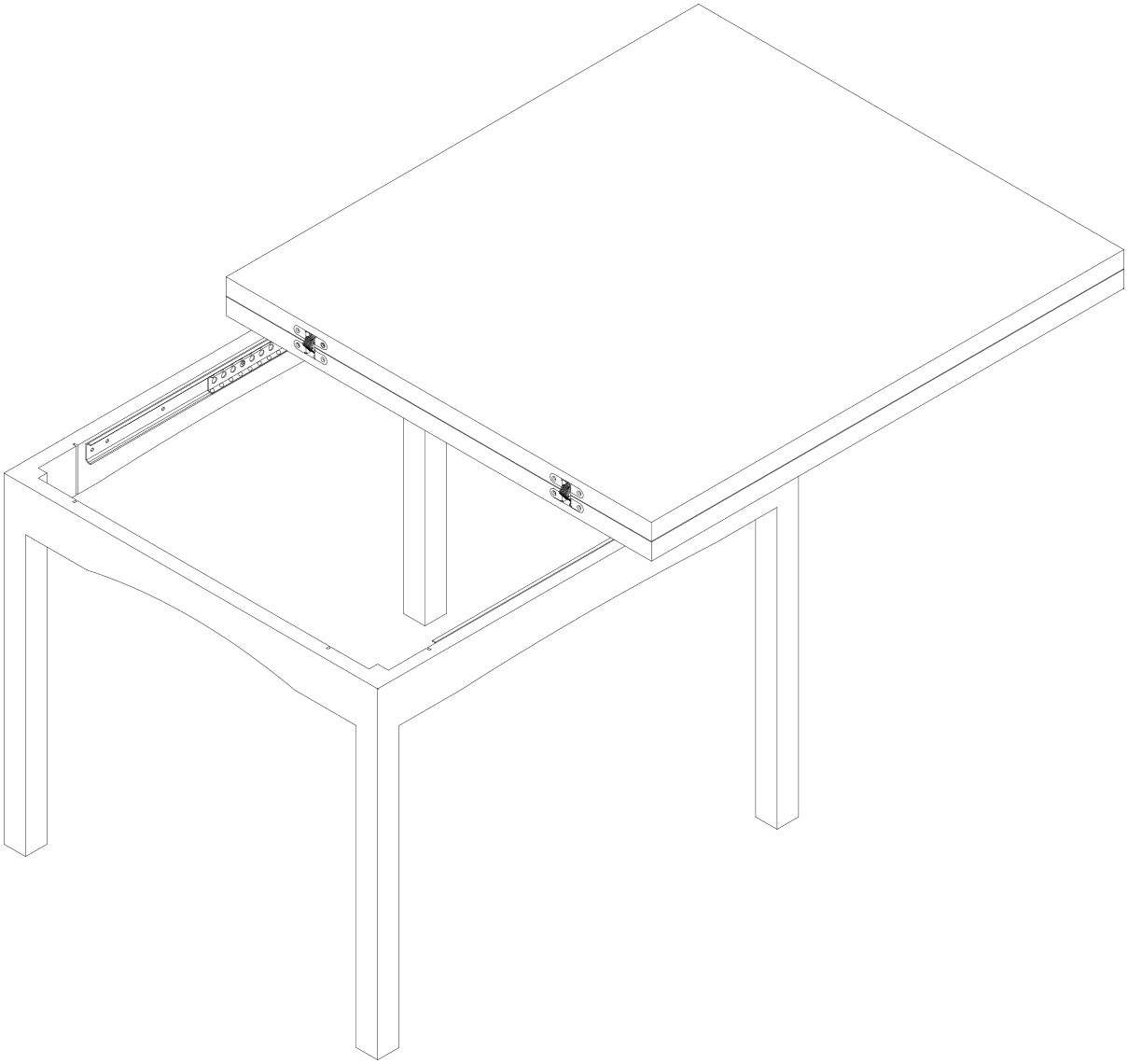 Two high-quality invisible cross hinges, 70 x 16 mm, made of Zamak, with a stainless steel look, including screws. Concealed furniture hinge from UMAXO®, folds 180°. Hidden furniture hinge (vici hinge) for recessed installation.