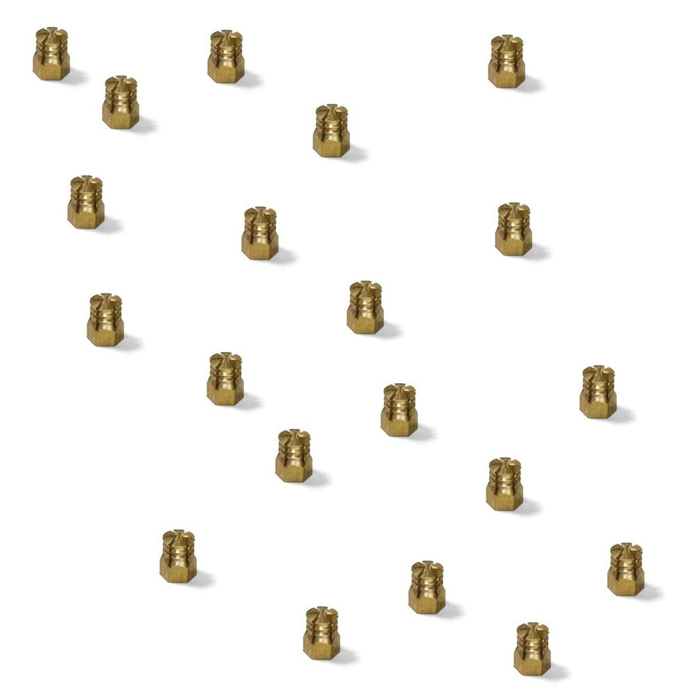 20 pieces high-quality expansion sleeve with internal thread M4 for wood, made of brass, 7.5 mm (19/64″), 9003402 for wooden parts, furniture connections